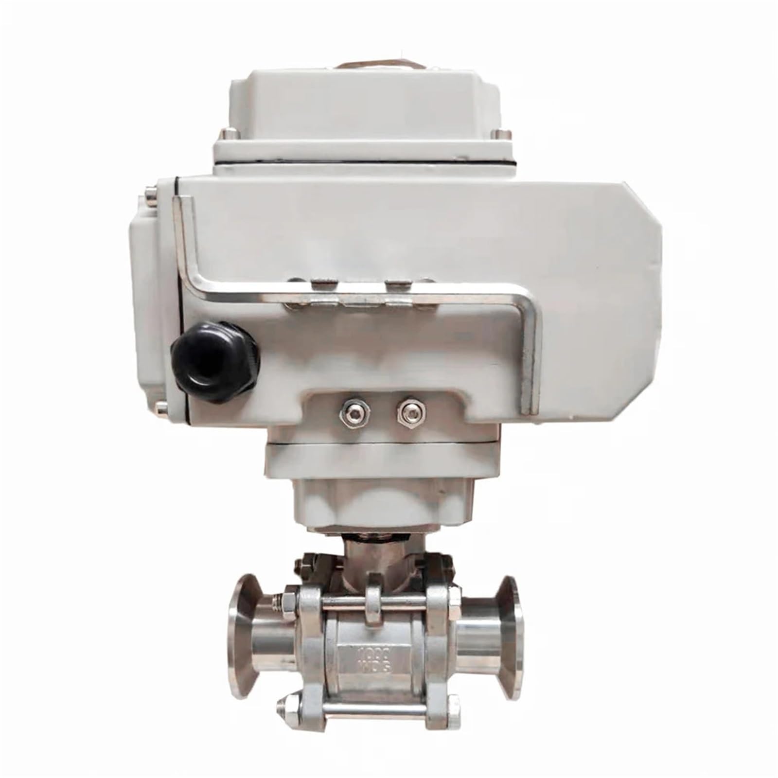 JNVFTCUX DN15 2 Way High Platform Electric Ball Valve Φ19 Stainless Steel Tri-Clamp Ferrule Type Motorized Valves 220VAC
