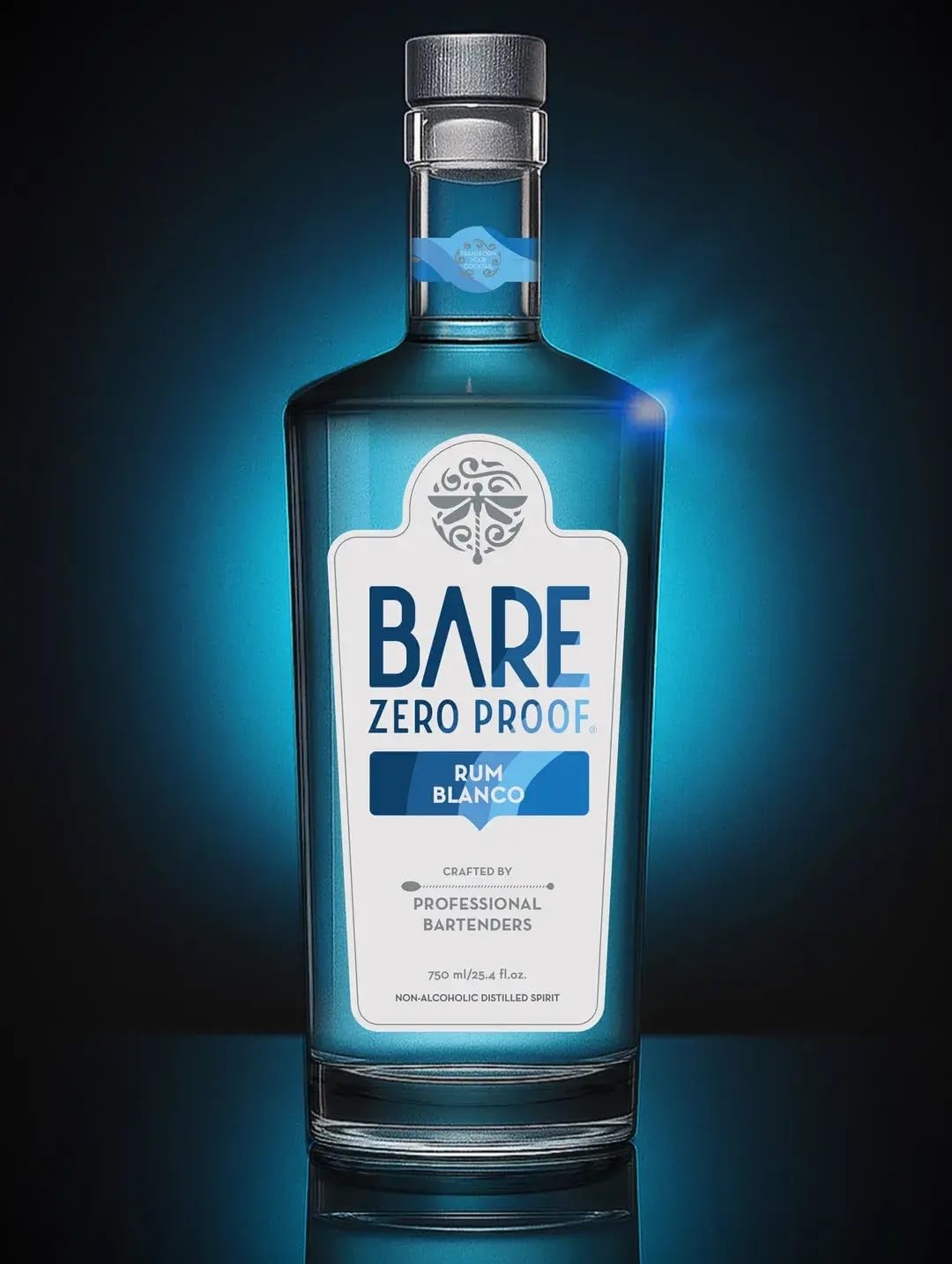 Bare Zero Proof® Rum Blanco Non-Alcoholic Spirit Alternative – Mango • Pineapple • Sugarcane (750 mL) | Ideal for Craft Zero Proof Cocktails | Pina Coladas | Daiquiris
