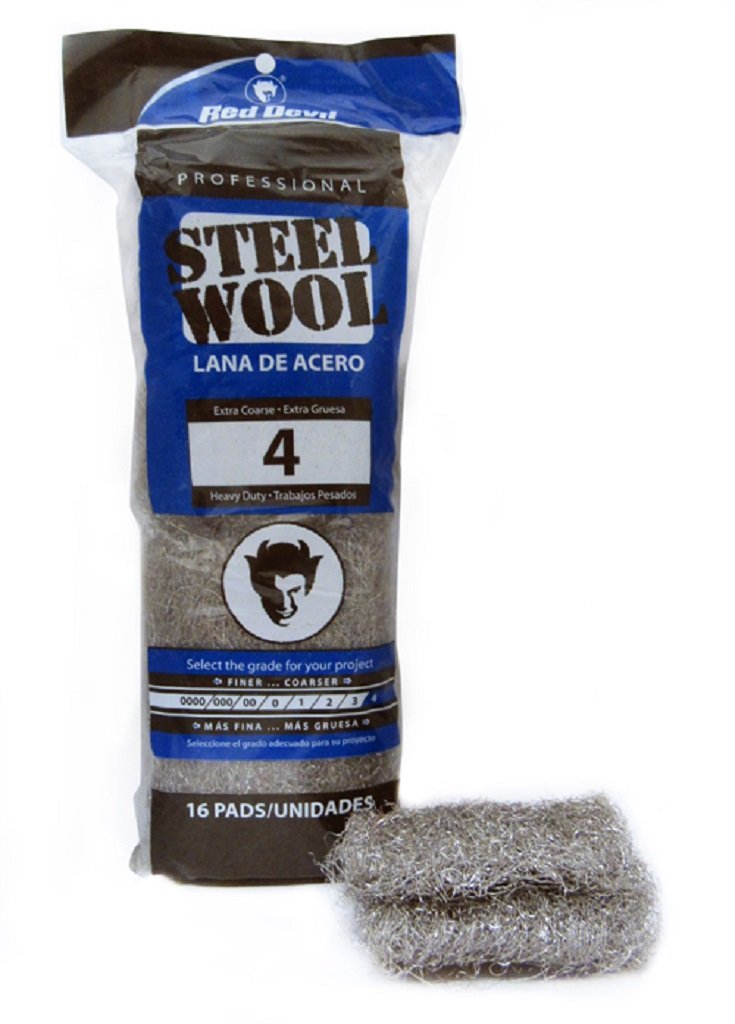 Red Devil 0317 Steel Wool, 4 Extra Coarse, (Pack of 16)