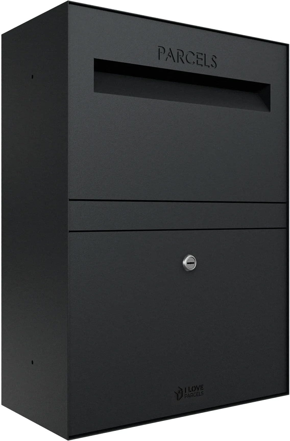 Rome Premium Medium Parcel Letter Drop Box, Waterproof Safe & Secure Delivery parcel box outdoor, Storage Mail Delivery Box, Post & Letterbox With Key Lock Mounted To Wall, Black RAL 9005