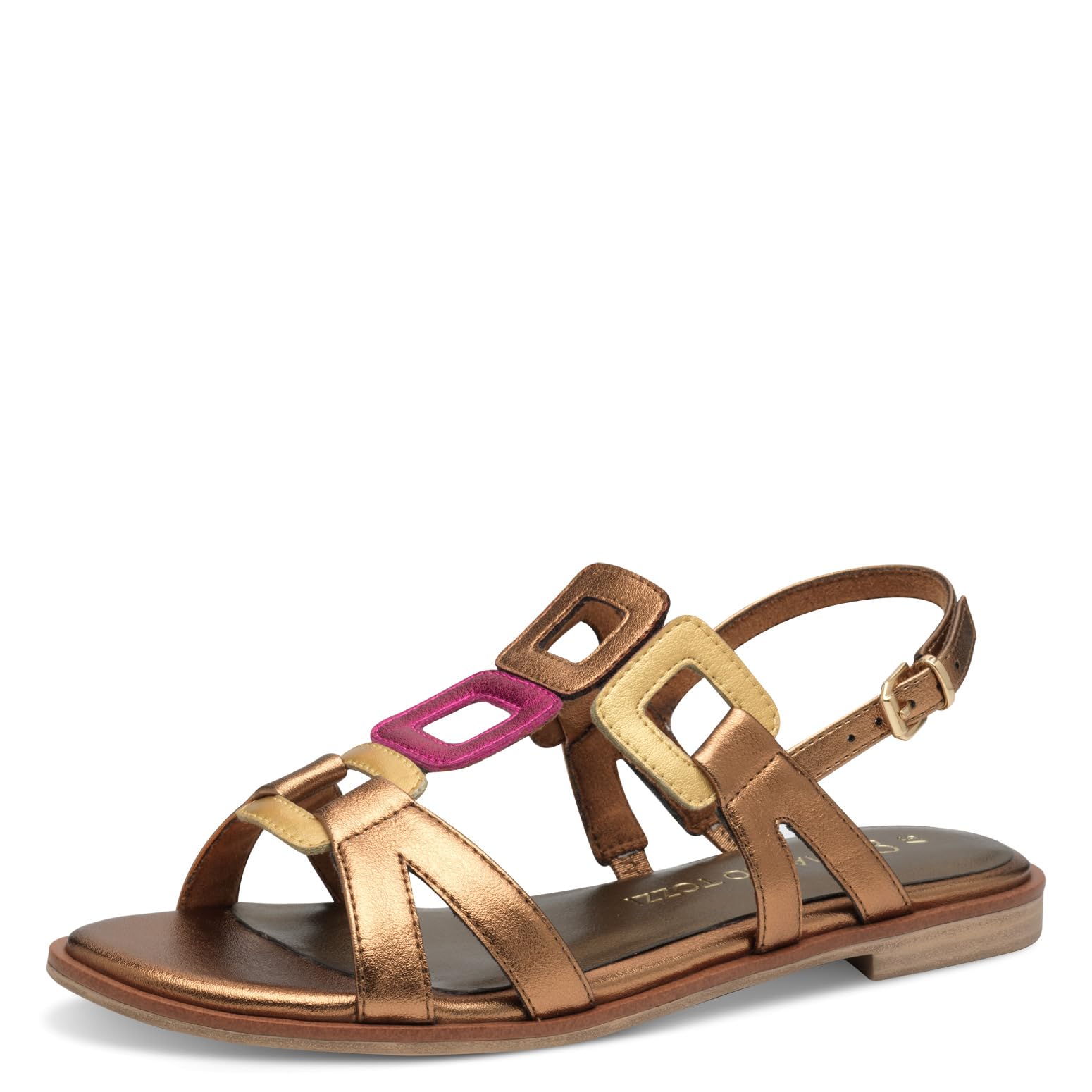 Marco Tozzi Damen Sandalen flach mit Schließe Elegant