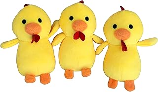 Glow Pups 3 Pack Plush Chicken Toys with Squeaker for Small Dogs, Replacement Chicken Toys Hide and Seek Egg Toy (3 Pack of Replacement Chickens)