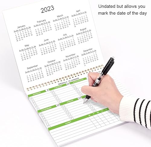 Miniatura 4 de Agenda semanal en espiral con rastreadores de hábitos, 8.7 x 9.5 pulgadas, paquete de 2 bloc de notas semanales de tareas con calendario, 52 hojas