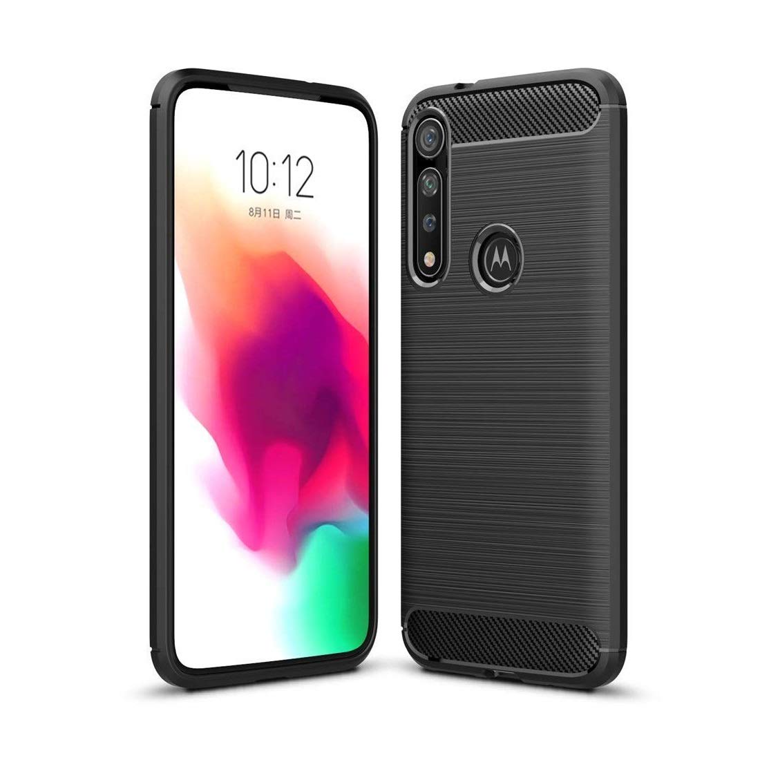 Plus Carbon Fiber Brushed Texture Shockproof Back Case Cover for Motorola Moto G8Plus, (Moto G8 +)- Midnight Black (B083WL97LX) Amazon Price History, Amazon Price Tracker
