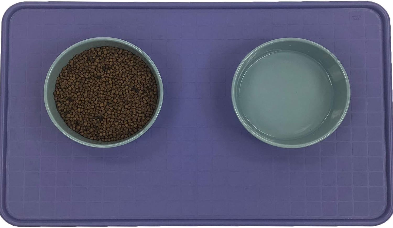 Resilia Pet Food Mat and Boot Tray - Lipped edge to contain spills, Lavender, 17 inches x 28 inches