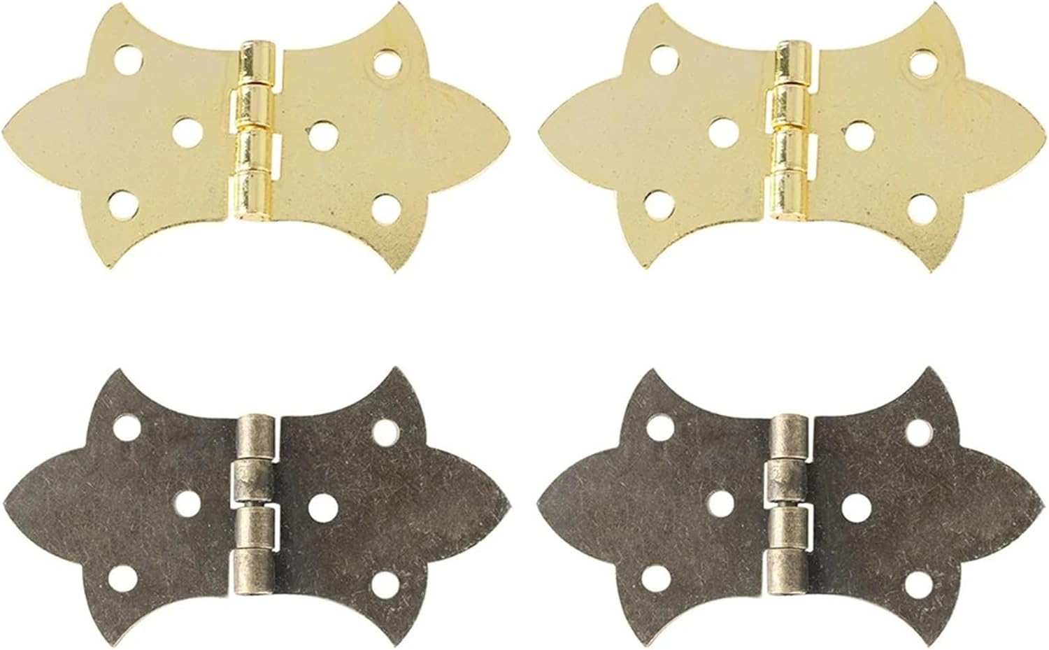 4pcs Furniture Hinges Antique Wooden Gift Jewelry Box Hinge Dollhouse Cabinet Door Hinge Furniture Decoration Hardware(Gold)