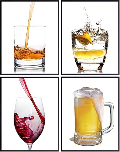 Miniatura 1 de Bar Cocktail Beer Wine Whiskey Art Print Set- Wall Art Posters - Unique Home Decor for Man Cave, Den, Game Room - Gift for Men, Bartender - 8x10