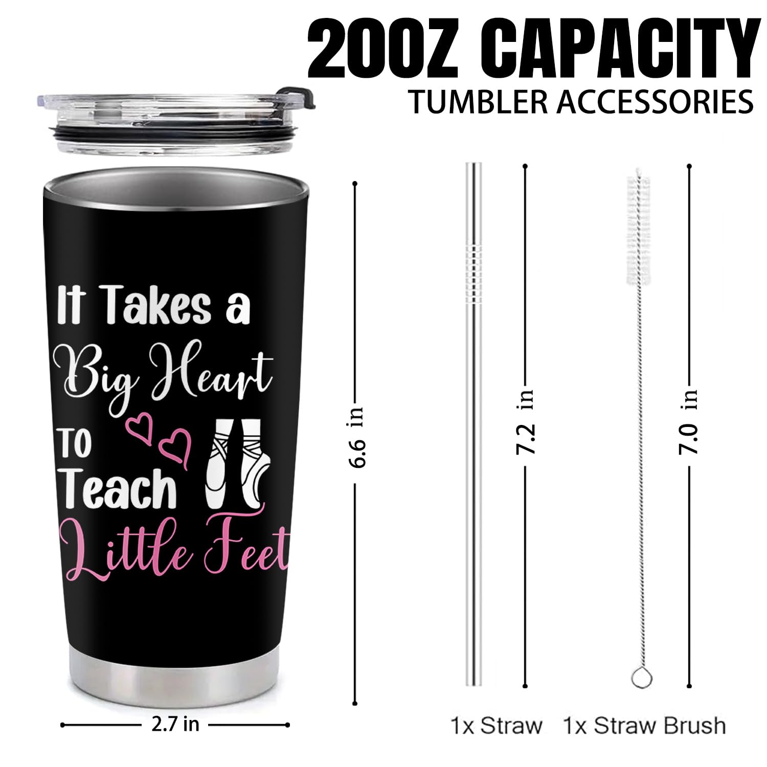 Dance Teacher Gifts, Teacher Appreciation Week Gifts, 20 oz Stainless Steel Vacuum Insulated Tumbler