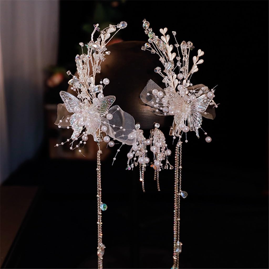 Bridal Headdress Forest Tassel Pearl Hairpin Wedding Dress Accessories Women