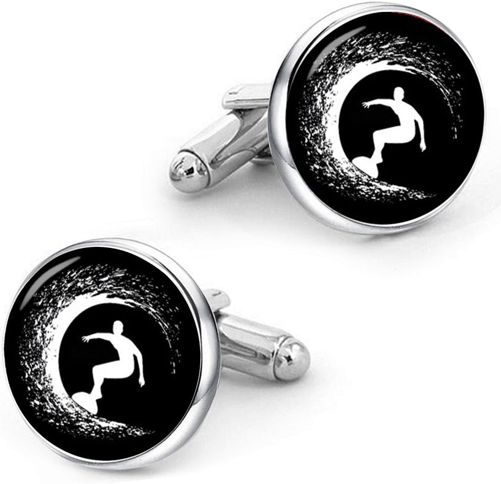 Kooer Surfer Cuff Links Personalized Wedding Surfing