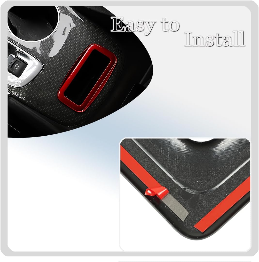 MUXEE Center Console Frame Gear Shift Panel Cover Trim, for Chevrolet Malibu 2016 2017 2018 2019 2020 2021 2022 2023 2024 - ABS Wine Red Sport Interior Trim Full Set Accessories