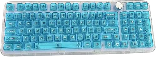 Elacgap 132 Keys Crystal Transparent Keycap Set,Custom CBSA Profile Backlit Keyc