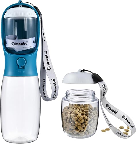 Vista 38 de Botella de agua para perros con contenedor de alimentos, cuenco de agua para cachorros de viaje, dispensador portátil para mascotas, artículos