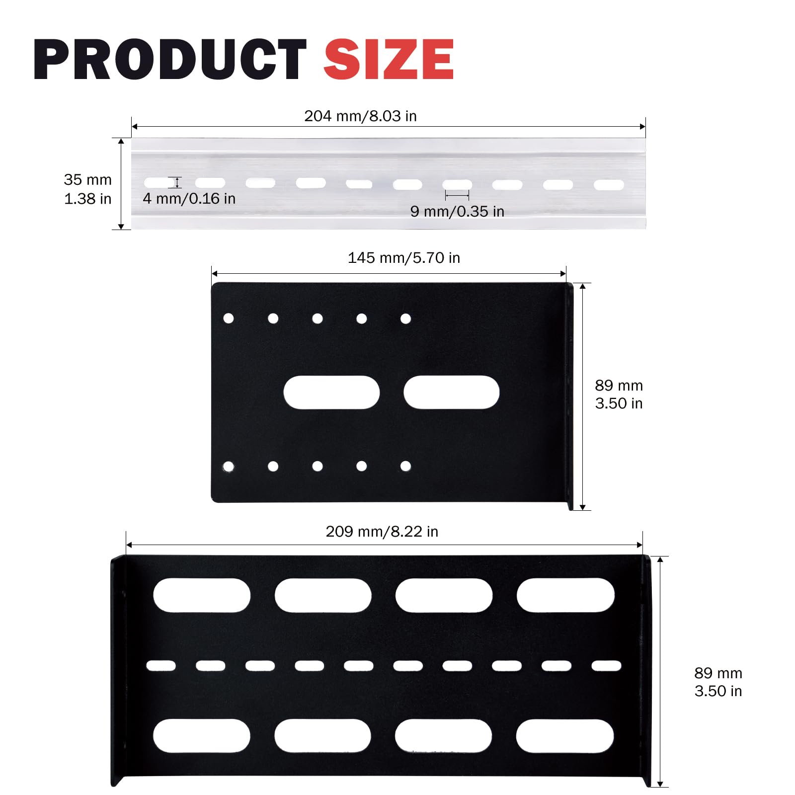 GeeekPi Support de montage sur rail DIN à profondeur réglable 2U de 10 pouces pour DeskPi RackMate T1/T0/T2/T0 Plus/T1 Plus, compatible avec les appareils de réseau industriel de 35 mm et armoire