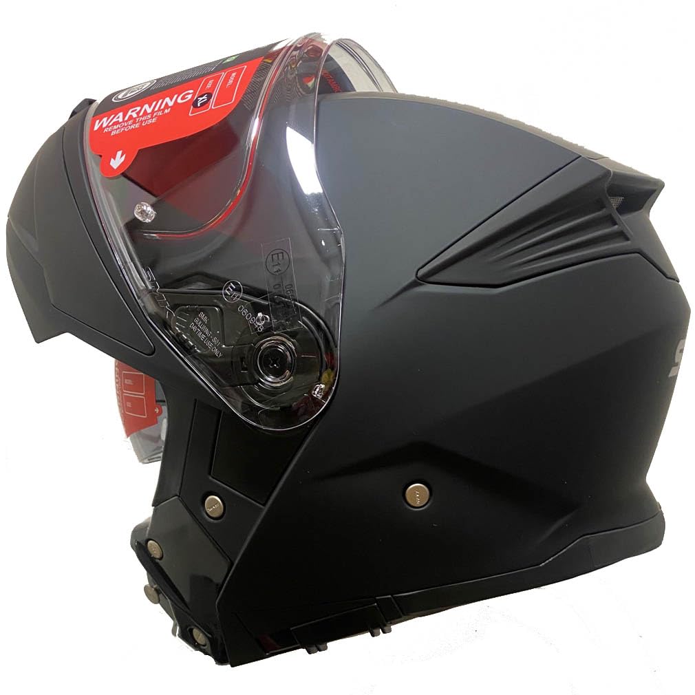 Gullwing Casco de Moto Modular SMK Abatible con Visor Solar Negro Mate - Homologado P/J ECE 22.06 - Designed