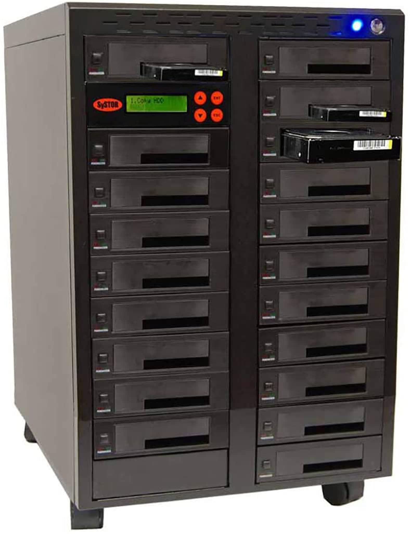 Systor 1:19 HDD/SSD Hard Drive Duplicator - 36GB/Min - Standalone Copier &amp; Eraser/Sanitizer for Multiple SATA 3.5 Disk &amp; 2.5 Solid State Drives - Copy Speeds of up to 600MB/Sec (SYS619DP)