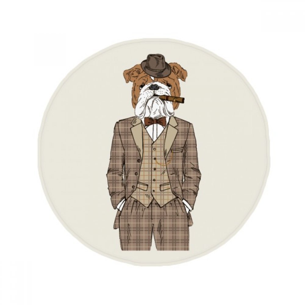 Tapis rond aquarelle chien anti-dérapant pour salle de bain