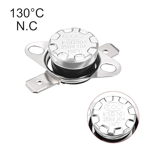 Miniatura 157 de uxcell KSD301 Termostato 221.0 °F/221 ° F 10 A Normalmente Cerrado N.C Ajuste Snap Disc Interruptor de temperatura para microondas, horno, cafeteras