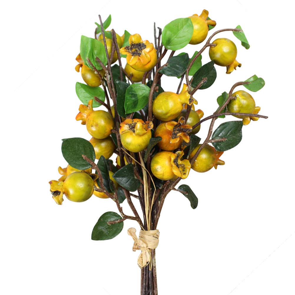 Supvox Yellow Artificial Rosehip Berries Artificial Pomegranate For Home Decoration (Yellow)