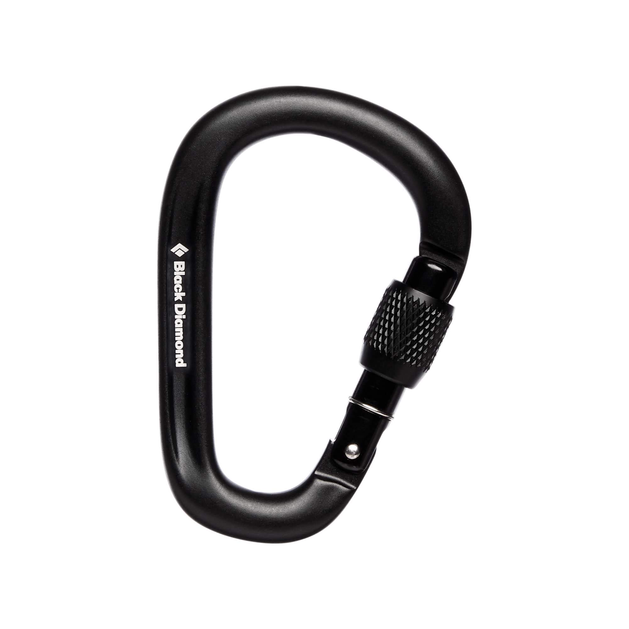PearLock Screwgate Climbing Carabiner, HMS Shape, Black | large rope-bearing surface for…
