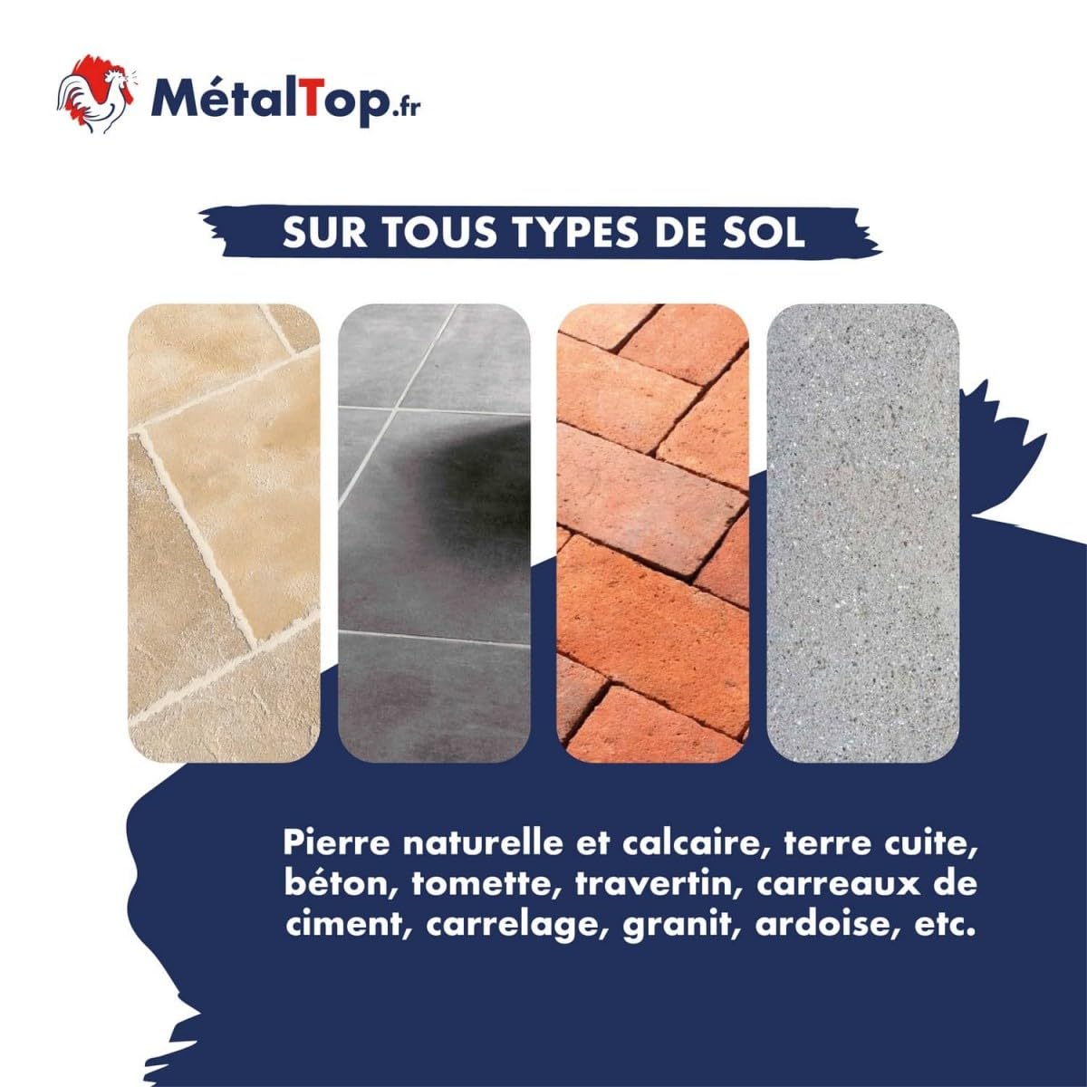 Métaltop - Degraissant Sol - 1 L - Nettoyant choc pour garage, sol béton et atelier