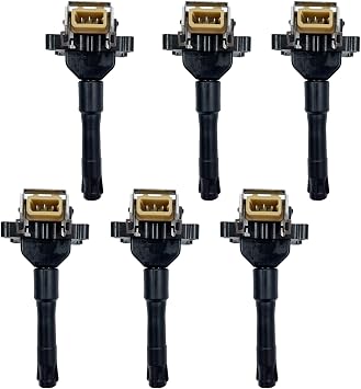 4 ثقوب لفائف الإشعال مجموعة من 6 متوافقة مع BMW 318320325520525530540740740840 M3 1.8 2.0 3.0 4.0 l4 l6 v8 E34 E38 M5 M52 M60 Uf226 Uf68 12131703359