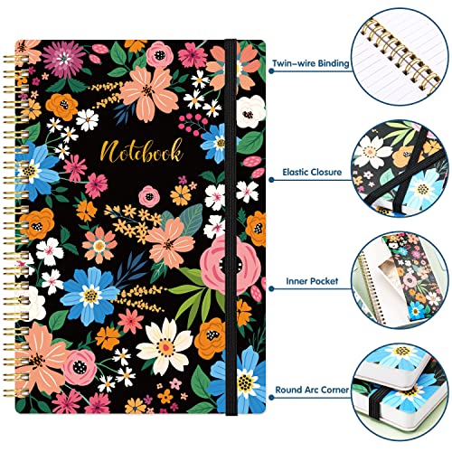 Spiral Notebook - 3 Pack A5 Lined Journal Notebook, Spiral Journal For Women, 5.7" X 8.4", 160 Pages, College Ruled Writing Notebook With Back Pocket, 100Gsm Paper, For Office & School #TOP5