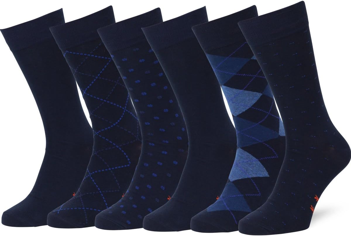 Easton Marlowe Solid & Pattern Men's Socks Combed Cotton Dress Socks