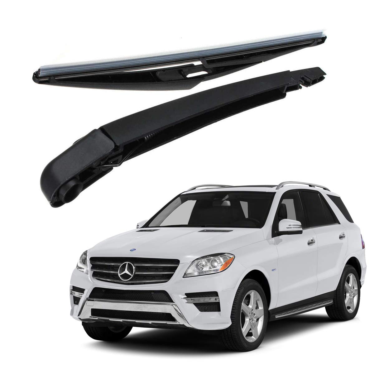 Oshotto Rear Wiper Blade with Arm Compatible with Mercedes Benz ML350 (Black)-image-34
