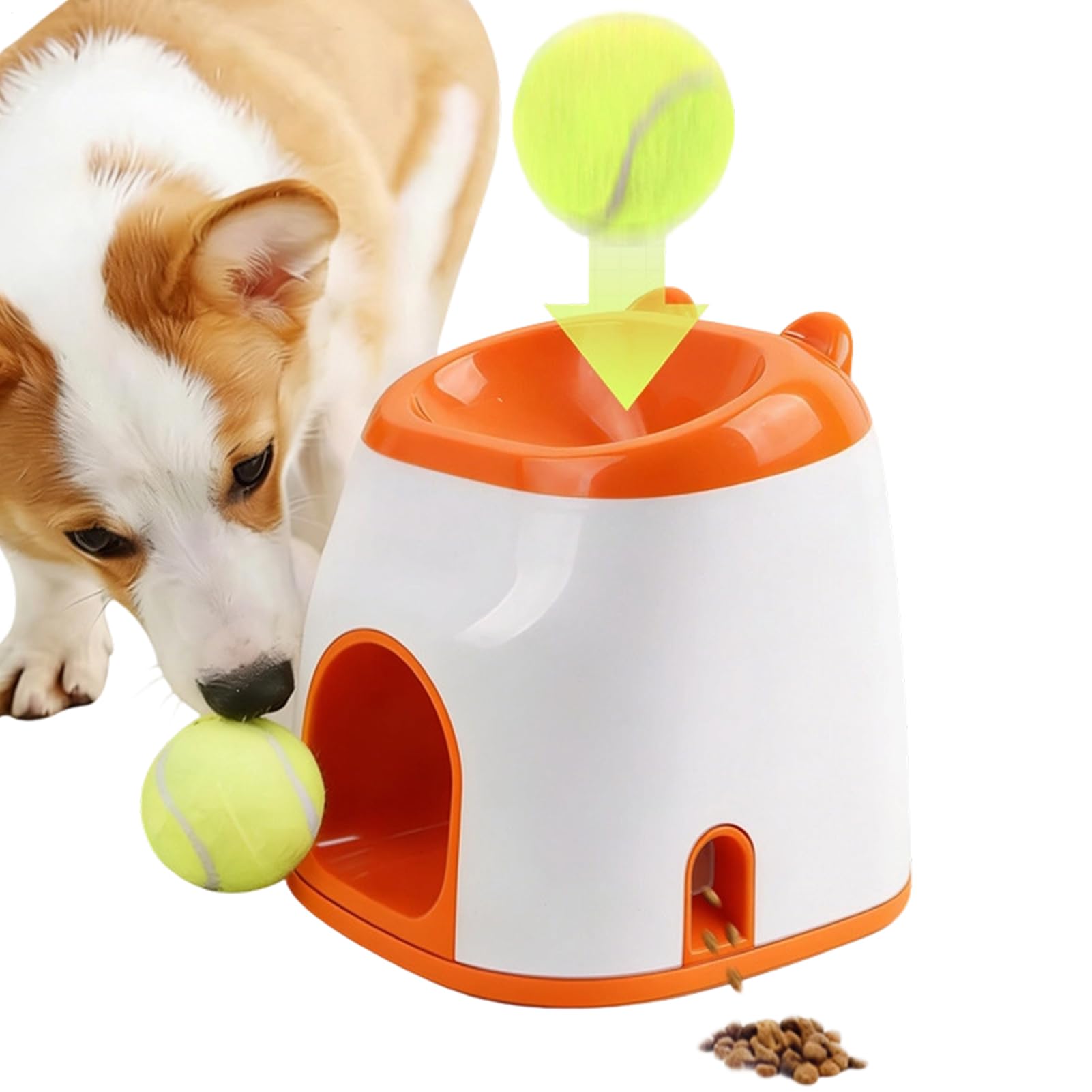 Lanzador De Bolas Juego De Entrenamiento Interactivo | Juguete Para Lanzar Y Buscar Con Dispensador De Premios Para Mascotas En Hogar Parque Jardin Y Exteriores