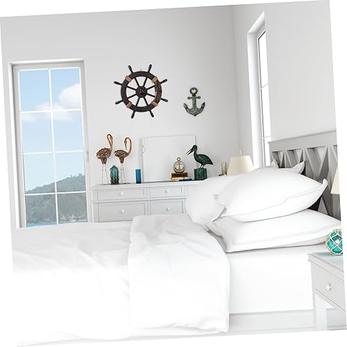 Miniatura 9 de DECHOUS Decoración de casa de playa costera, decoración de red de pescado, arte de pared, timón retro, adorno mediterráneo para colgar en la pared