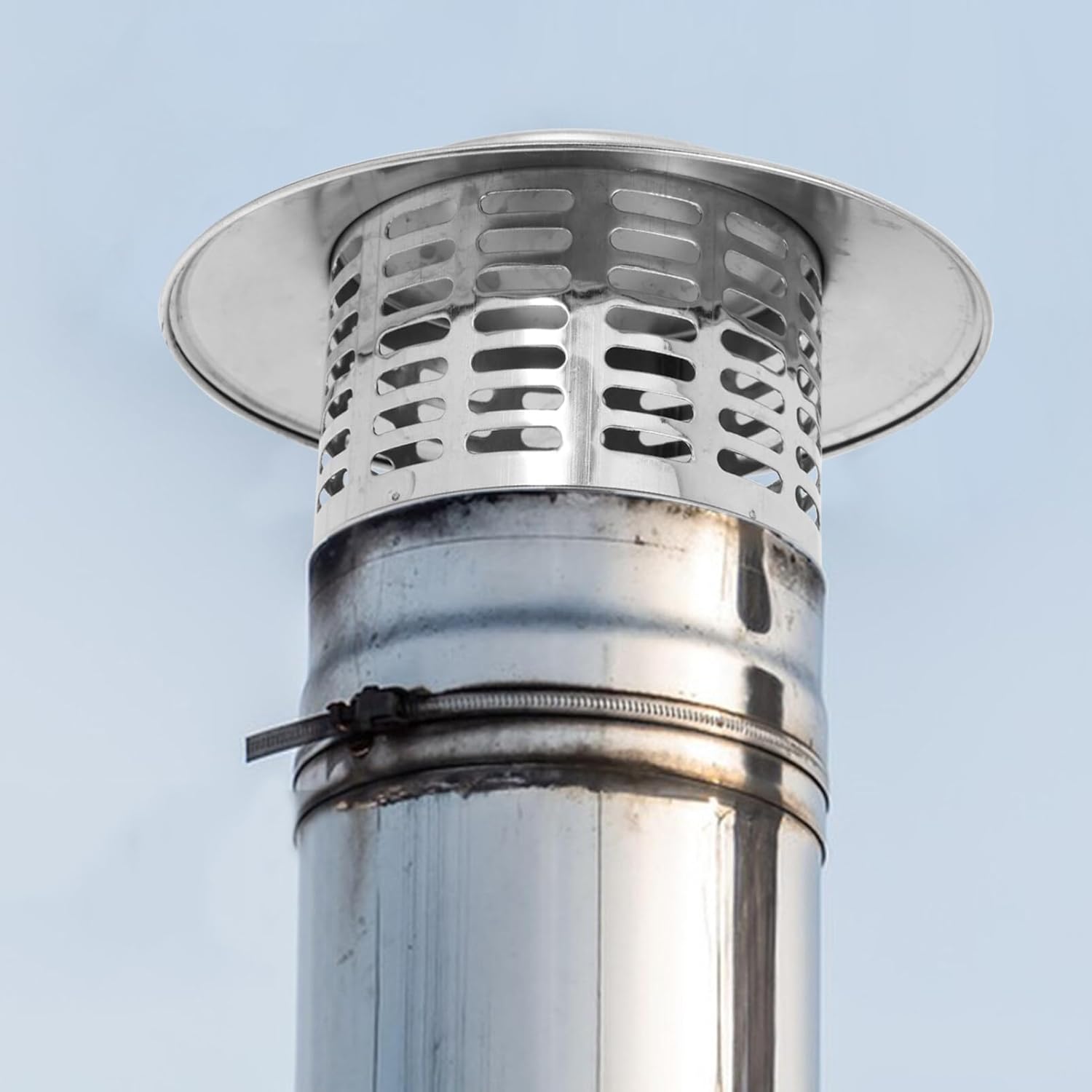 Stainless Steel Chimney Cap Round Roof Rain Cap Chimney Fireplace Cover Chimney Flue Cover Roof Vent Cap for Insulation Vent Cover Outside
