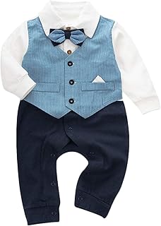 famuka Baby,Clothing,Baby Boys 0-24m,Bodysuits & One-Pieces,Rompers famuka Newborn Baby Boys Gentleman Romper Wedding Jumpsuit