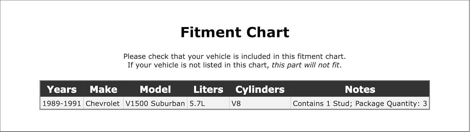 Front Exhaust Manifold Bolt and Spring Compatible With Chevrolet V1500 Suburban 5.7L V8 1991 1990 1989 P-3309247