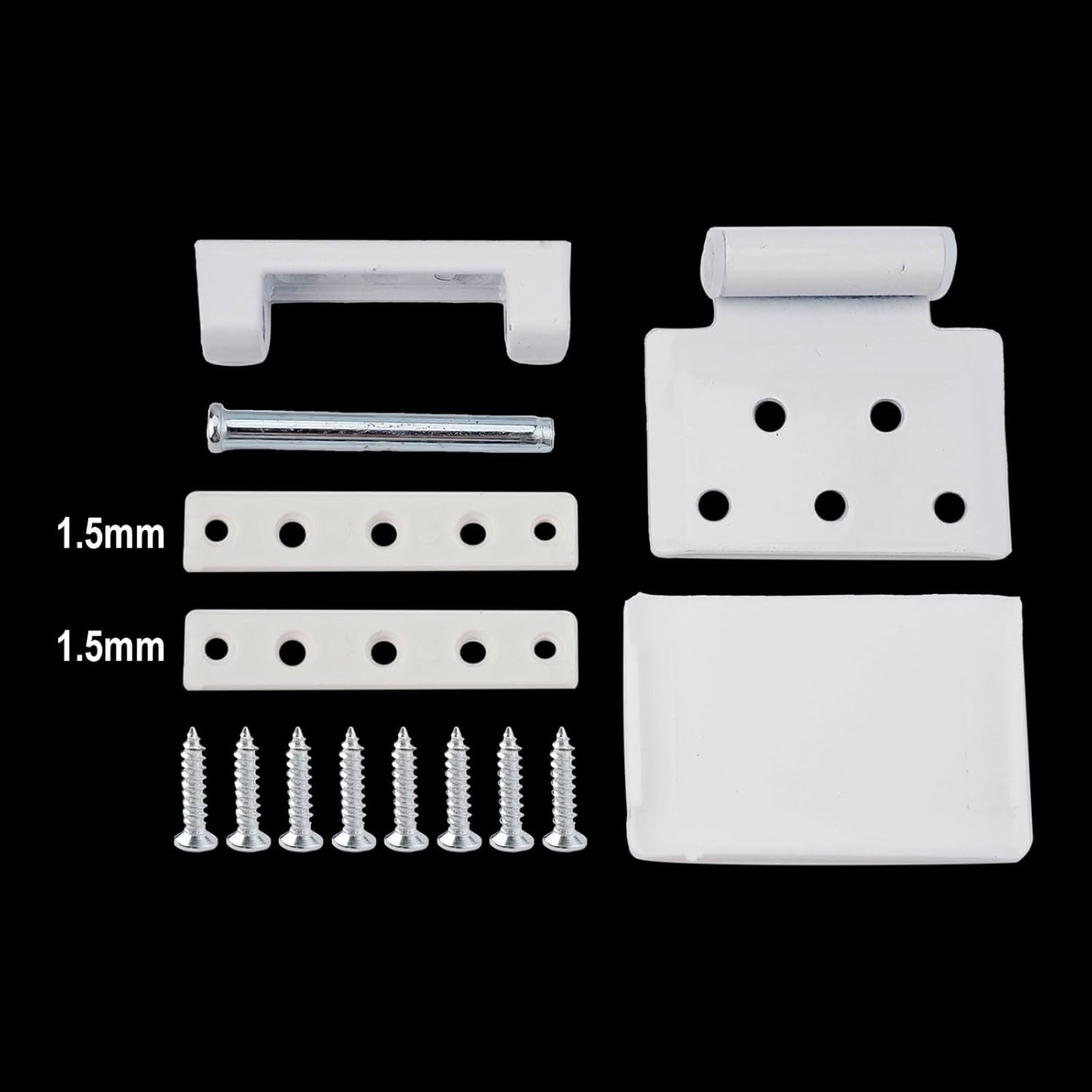 High Security Thickened Door Flag Hinge with Mounting Plate Kit, Durable Iron and ABS Construction for Home Office Window Casement Doors, Left or Right Hand Installation (White)
