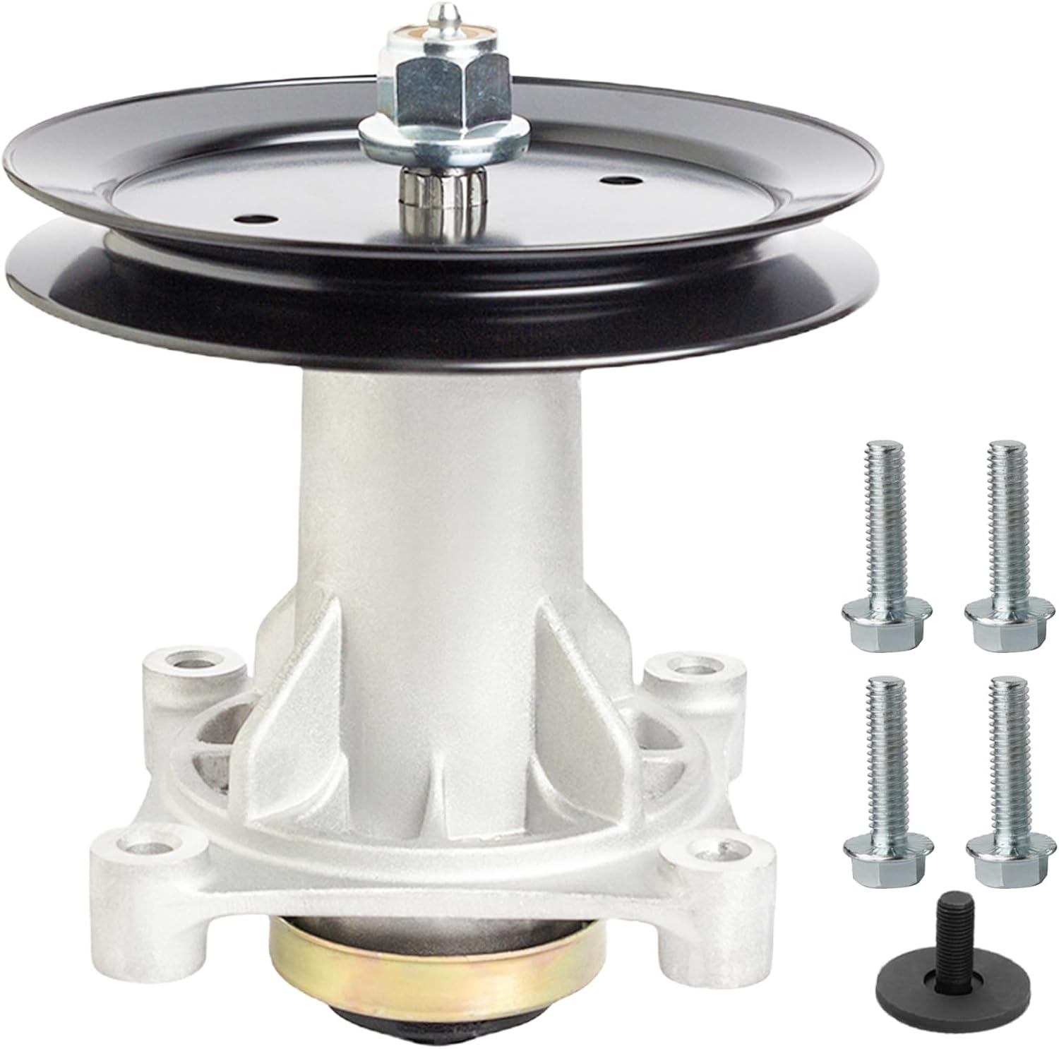 532187292 192870 187292 532192870 587819701 Spindle Assembly with 195945 Pulley- Fits 42 46 48 54 Inch Mower Decks, Fits Husqvarna yth22v42 yth22v46 yth24v48 Craftsman YT3000 YT4000 YS4500 (1-Pack)