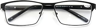 V.W.E. Men Premium Rectangle Metal with Plastic Temple Extra Large Reader - 152mm Wide Frame Reading Glasses (Black, 2.00)