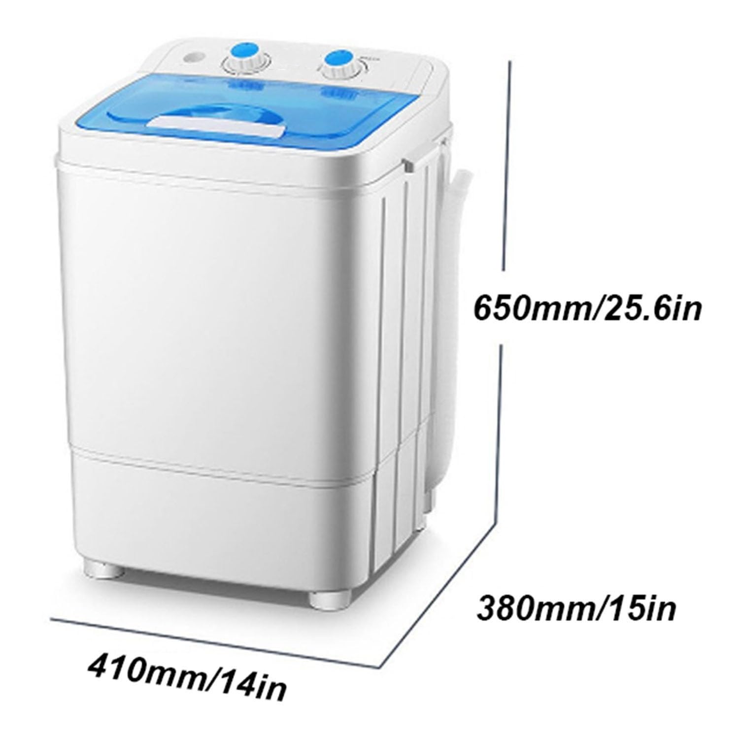 Mini Lavatrice Portatile Washing Machine, Lavatrice a Vasca Singola, Piccola Lavatrice per Biancheria Intima, Calze, Lavanderia 65x41x38 cm(Bianca)