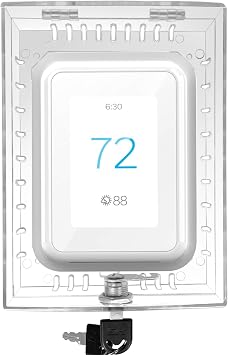 Universal Thermostat Lock Box with Key,Clear Large Thermostat Guard for Thermostats on Wall,Thermostat Guard,Thermostat Cover Fits Thermostats 6.5" H x 4.72" W x 1.8" D or Smaller 1 Set