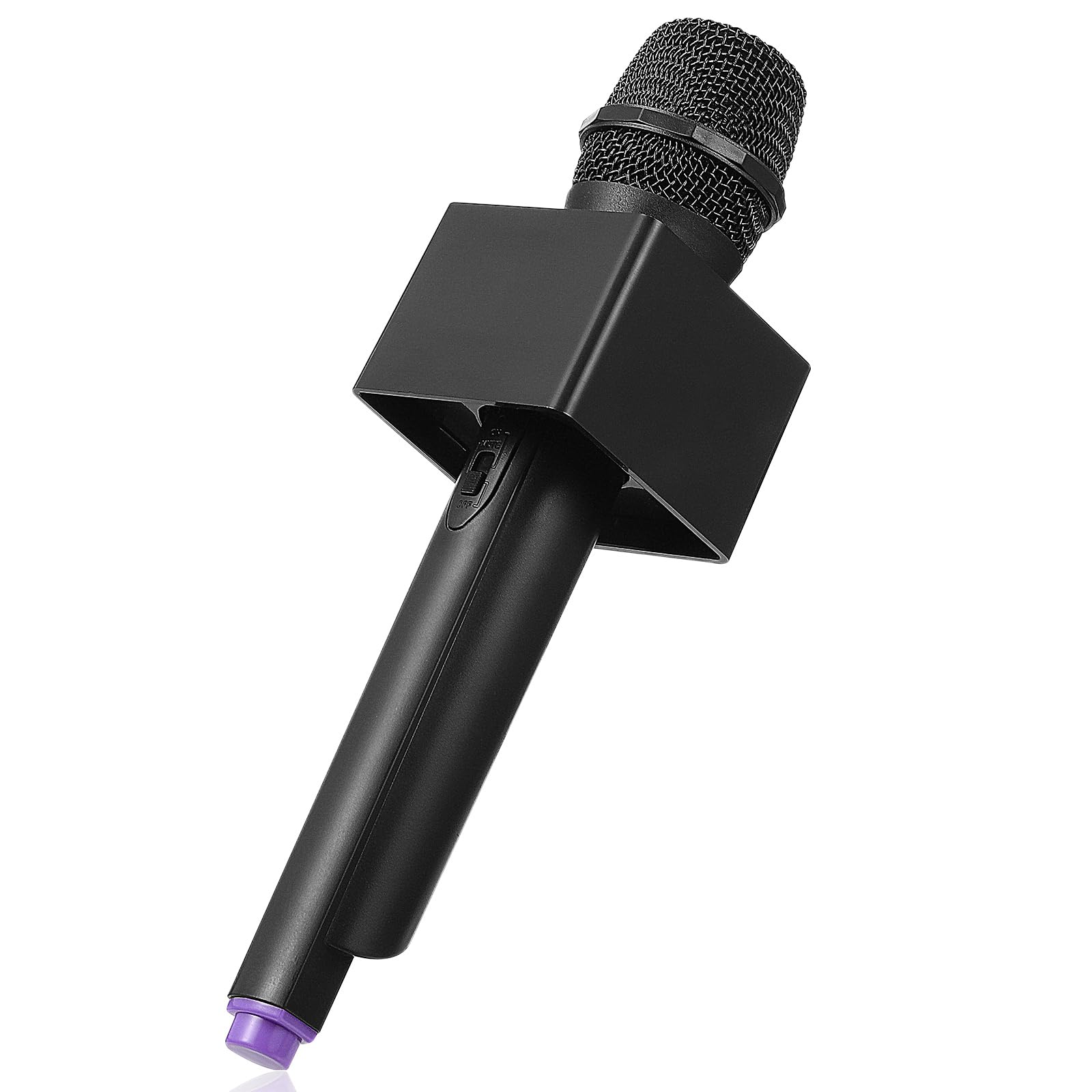 STOBOK Childrens Toys Pretend Microphone with Stand Fake Microphone Prop with Square Cube Interview Mic for Karaoke Fun Stage Kids Toys