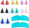 14pcs Motorcycle Helmet Decorations Horns with 2pcs Rain Protection Film - 7 Color Devil Horns Accessories Kit, Suction Cup Mount Helmet Stickers for Motorcycle/Bicycle/Electric Bike Helmets