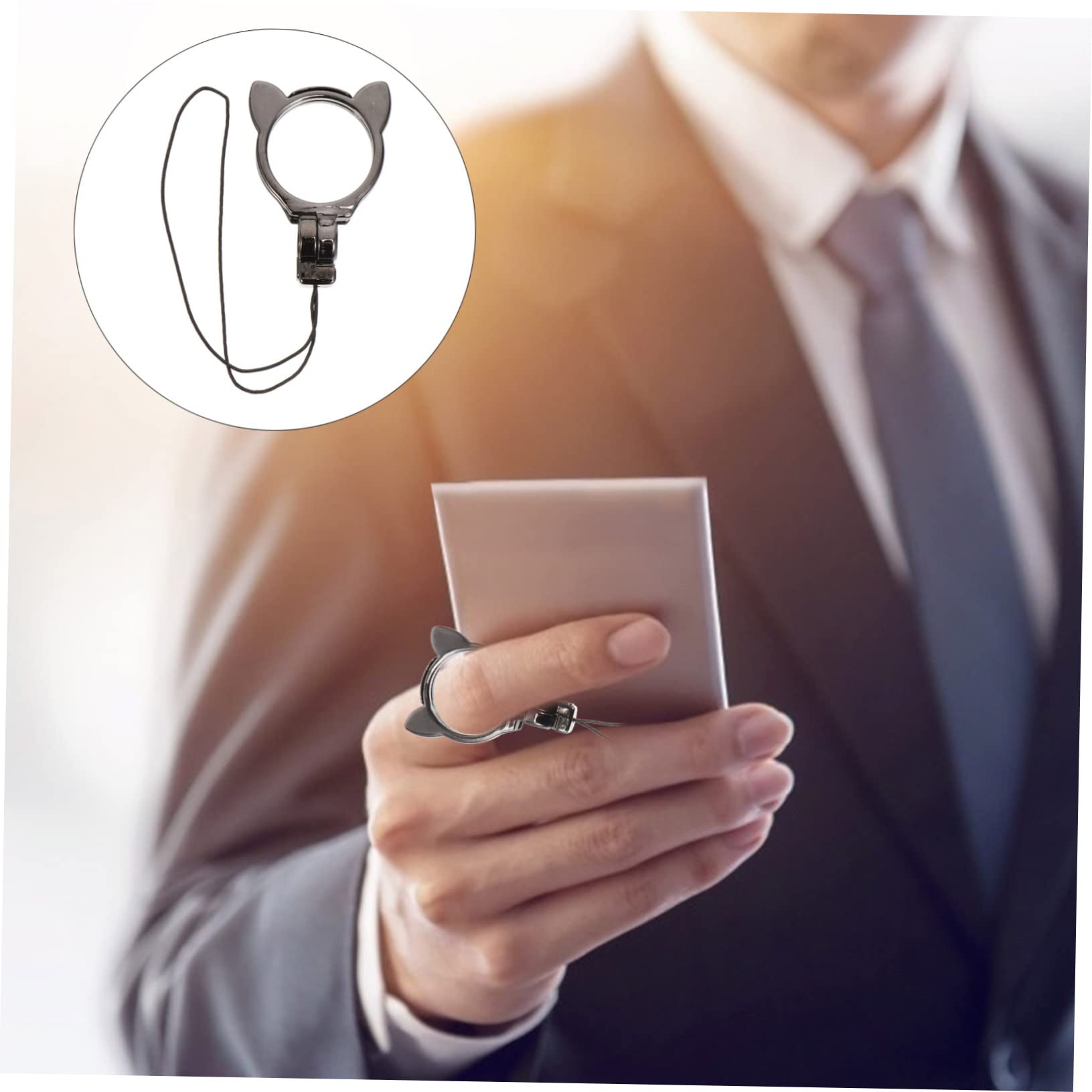 3 Stk Halterungsring Anti-verlorenes Telefonband Hals Telefonseil Cartoon-telefon-lanyard Telefon-lanyard-hals Schlüsselband Telefon Seil Klingelton Handy Zinklegierung Fingerknopf