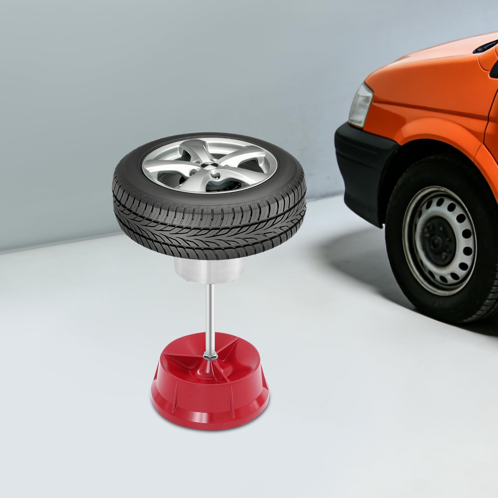 Equilibrio de aleación de aluminio 60 x 29 cm para taller | Equilibrador de neumáticos con base redonda lacada y 3 tornillos de ajuste de 29 cm de diámetro base