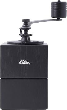 Kalita Coffee Mill, Wooden, Durable Cast Iron Cutter, Cubic Mill, Black, Adjustable Coarseness, Hand-Ground Coffee Mill #42165, Mill, Grinder, Hand Mill, Manual, Coffee Beginner, Compact, Portable