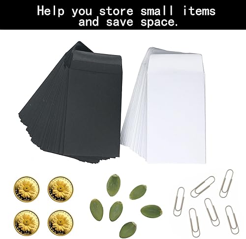 Miniatura 4 de Sobres autoadhesivos para monedas pequeñas, paquete de sobres de semillas de papel para guardar llaves, almacenamiento de llaves, piezas pequeñas,