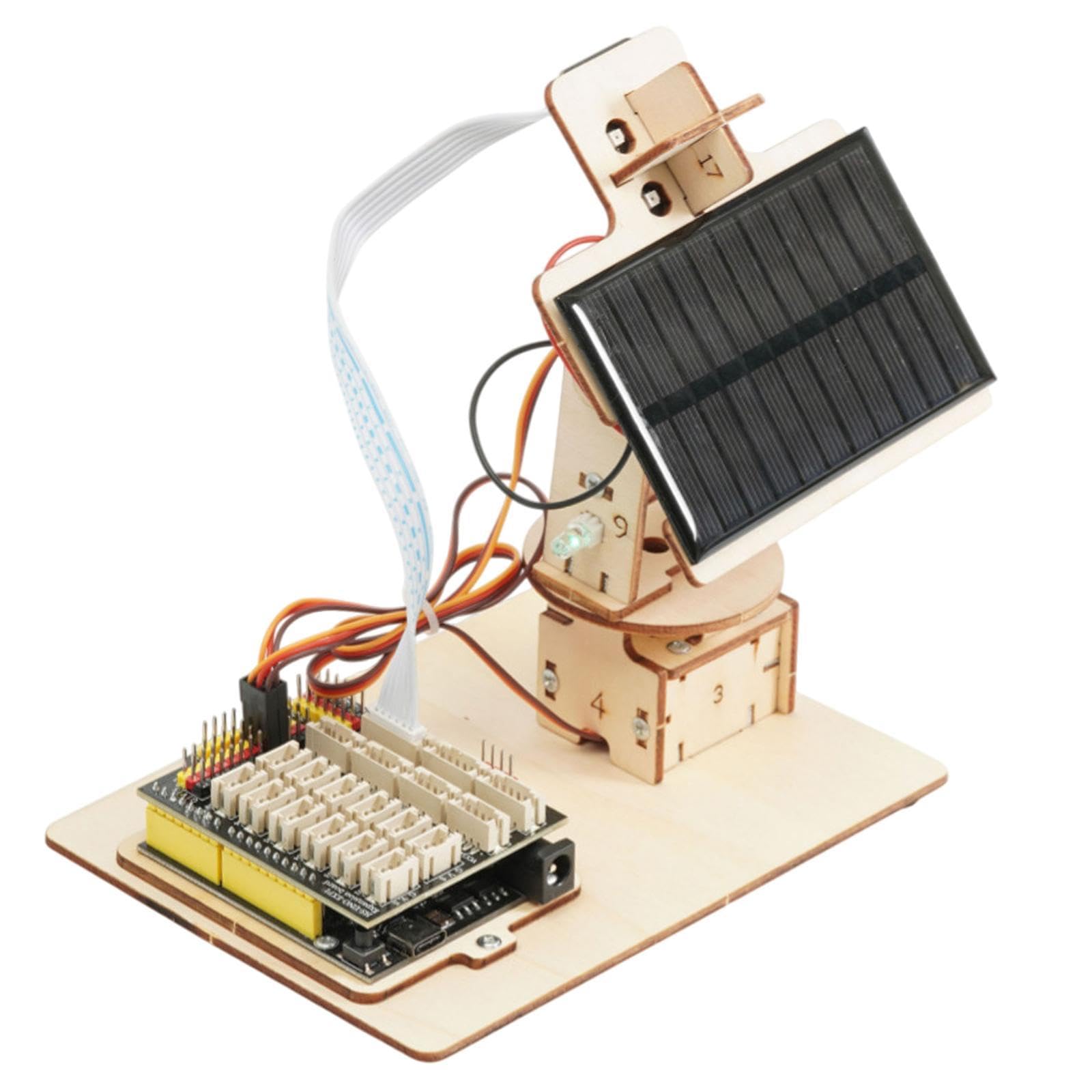 Dispositif de suivi solaire Solar Traceker DIY Code de programmation compact Système de suivi solaire en bois pour adolescents adultes 15+ école