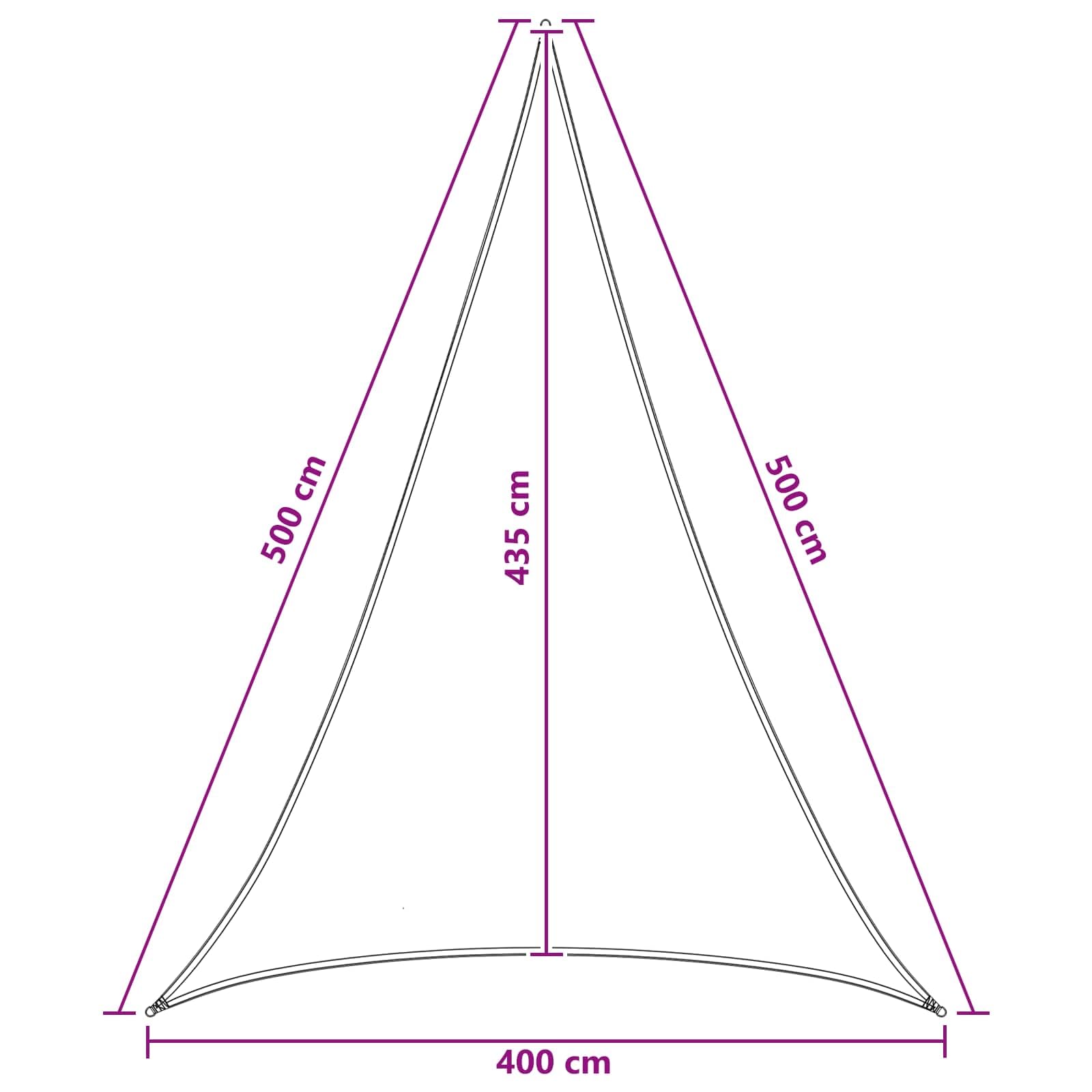 Tenda parasole triangolare, 4 x 5 x 5 m, HDPE, ombreggiante da giardino