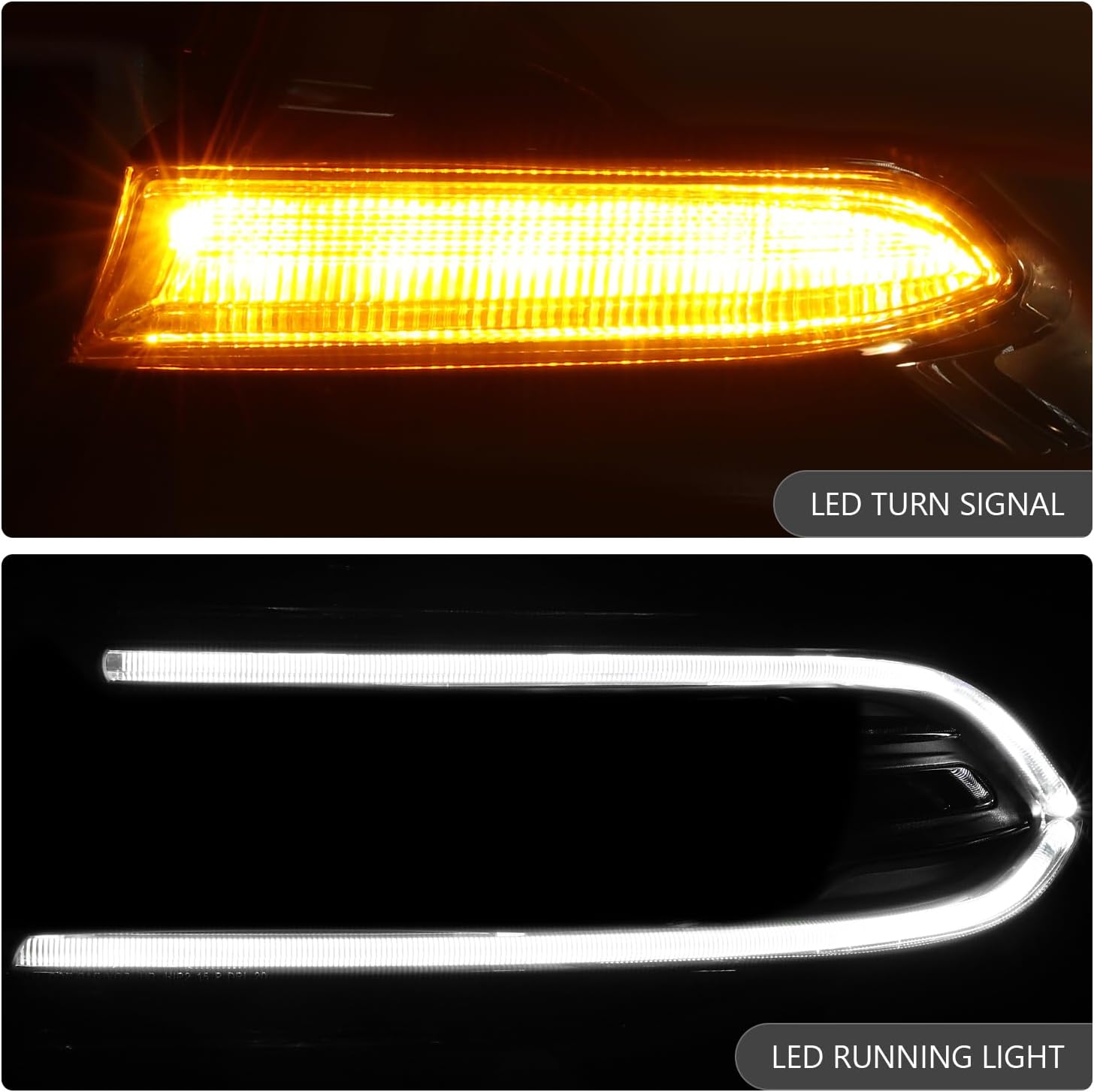 DNA MOTORING OE Style Front Left Halogen Projector Headlight Compatible With 2015-2022 Dodge Charger, OEM-HL-0286-L