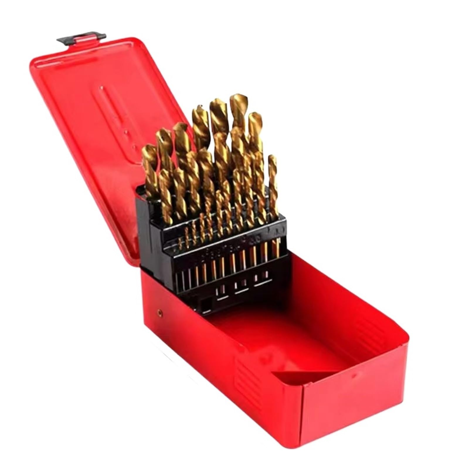 Juego de brocas para taladro rotativo Juego de 25 brocas 1-13 mm HSS/titanio/óxido negro for metal, acero, madera y plástico, helicoidales alta velocidad con estuche(Color 3)