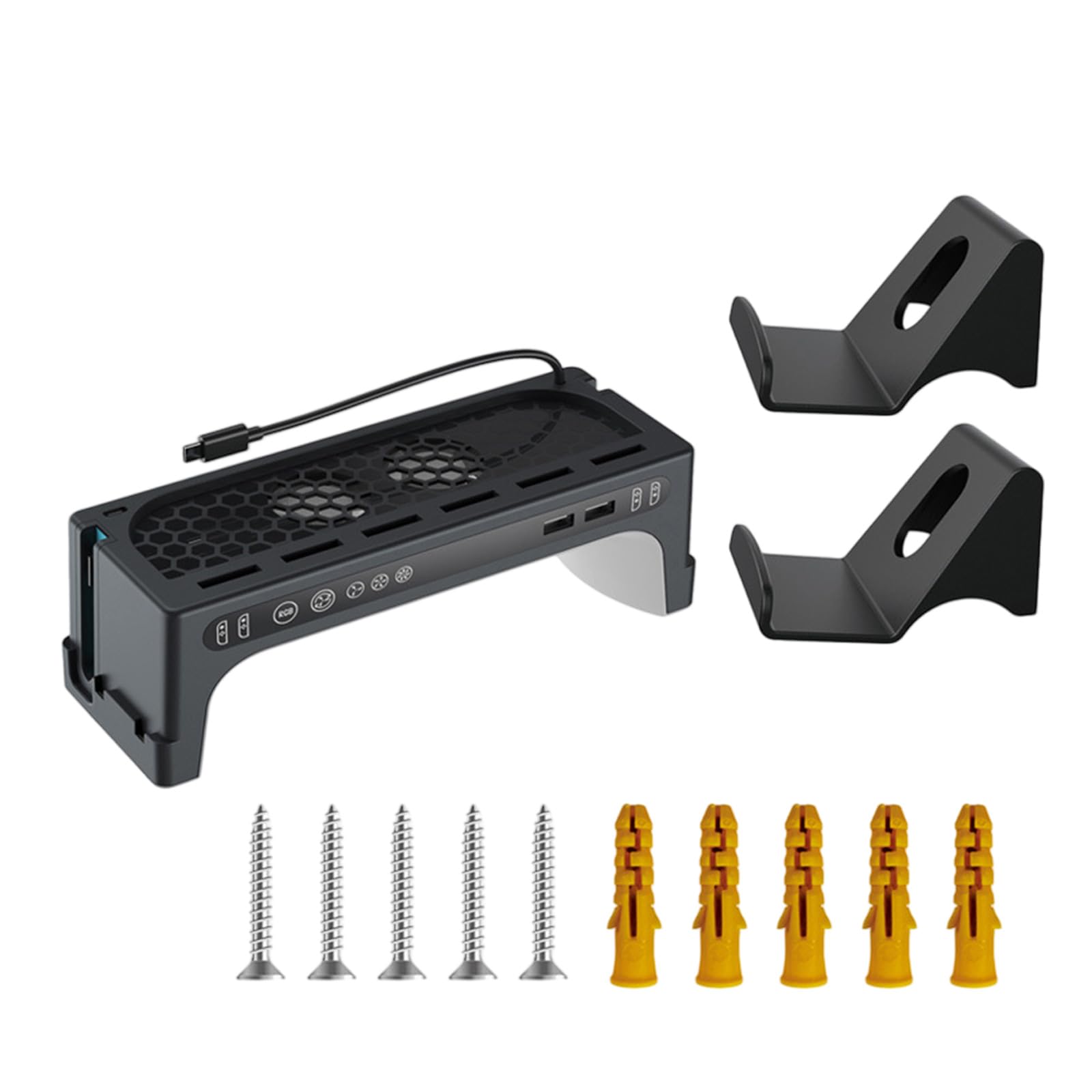 Supporto ricarica per controller gioco desktop con illuminazione colorata e potente ventola raffreddamento migliore esperienza gioco Supporto ricarica rapida
